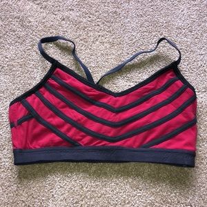 Red and Gray Sports Bra, Size 4
